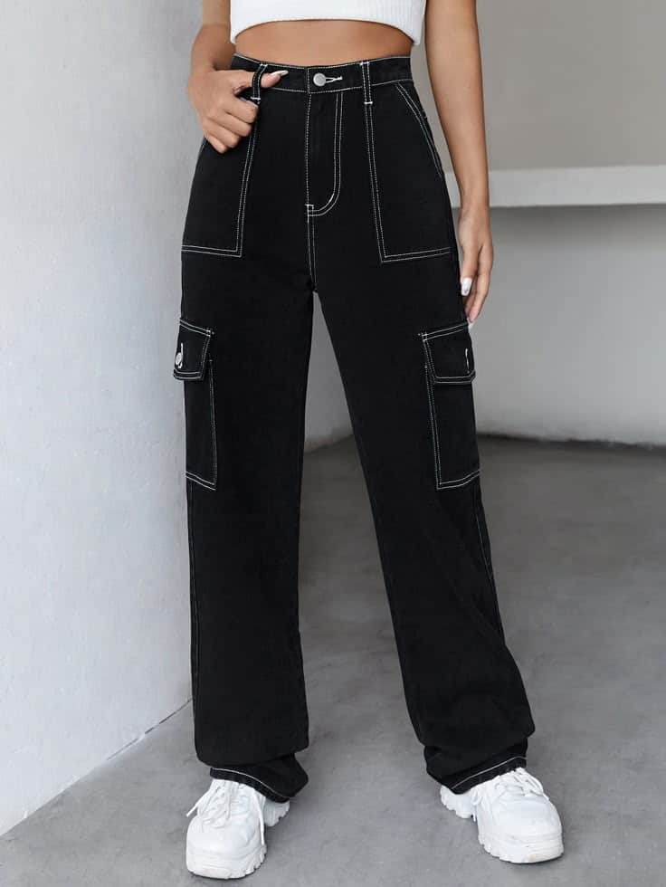 Womens Cargo Pant - Black - Dubai Offers Today