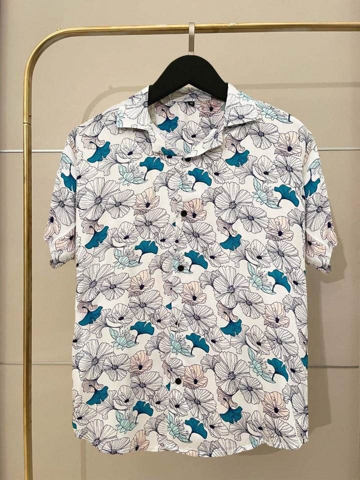 Printed Shirt - PRSH174 ( White ) - Dubai Offers Today
