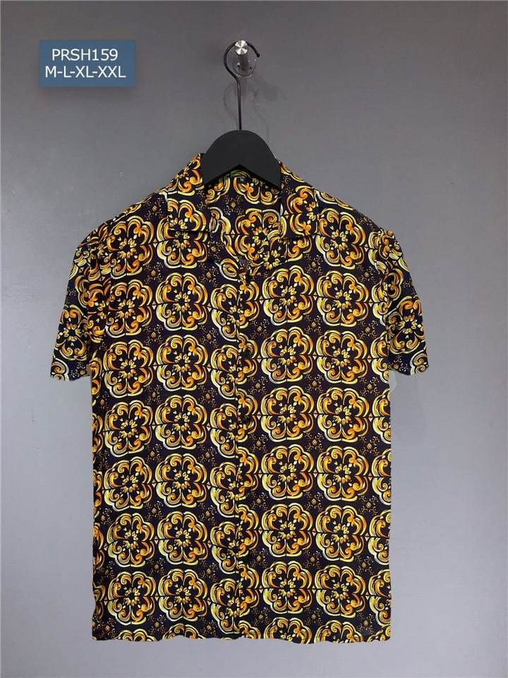 Printed Shirts - Golden Black (PRSH159) - Dubai Offers Today