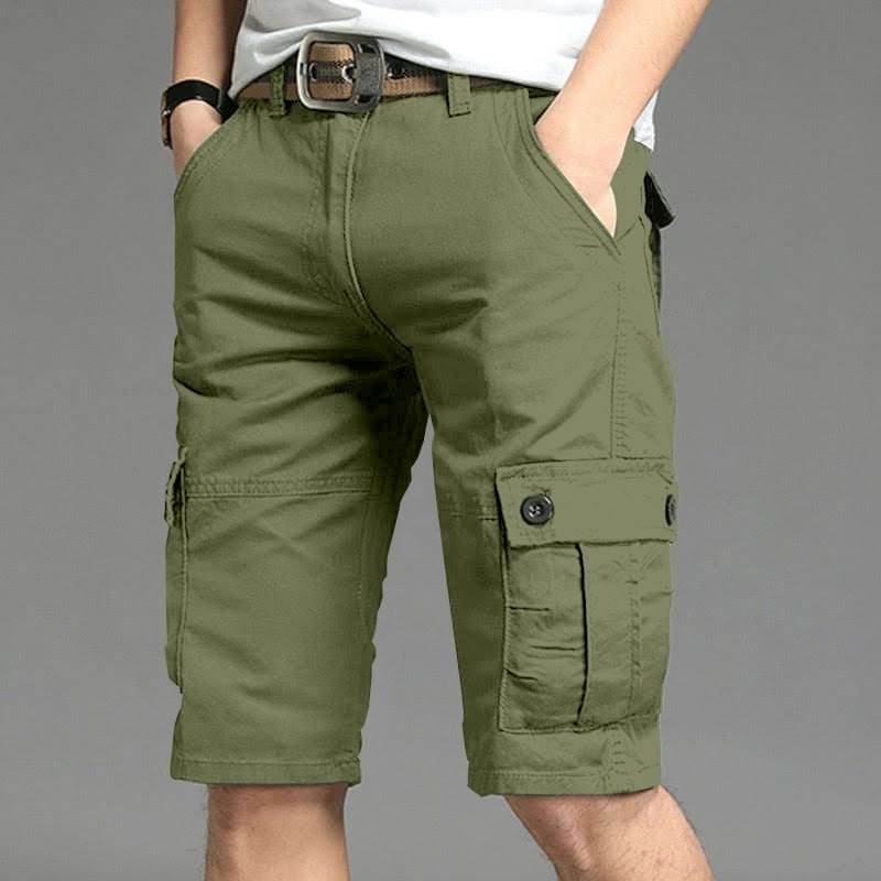 Mens Cargo Shorts - Olive Green - Dubai Offers Today