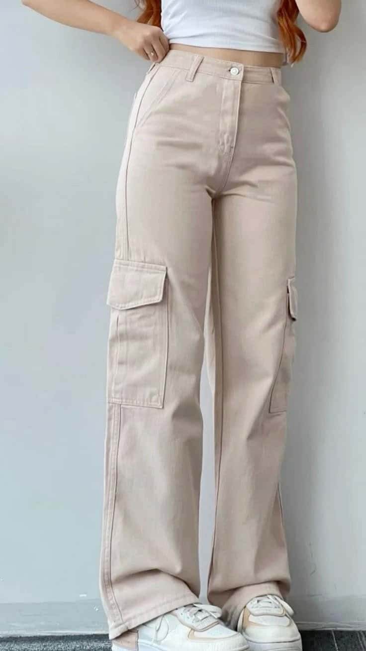 Womens Cargo Pant - Light Beige - Dubai Offers Today
