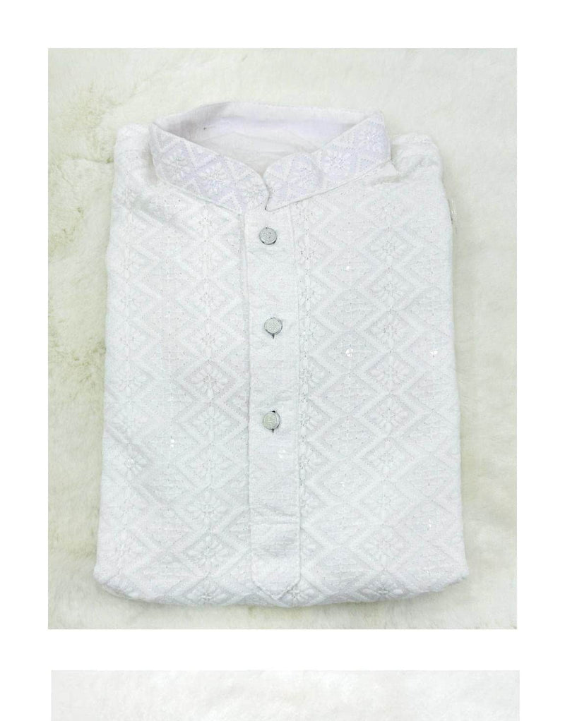 White Strap Style Kurta - Dubai Offers Today