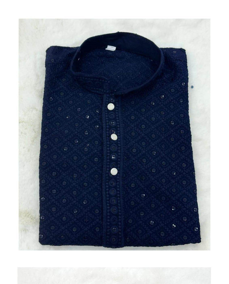 Men's Blue Strap Kurta - Dubai Offers Today