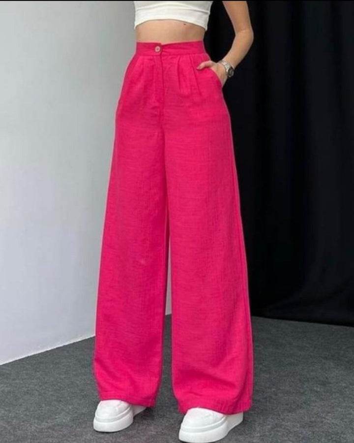 High Waist Palazzo - Linen - Dubai Offers Today
