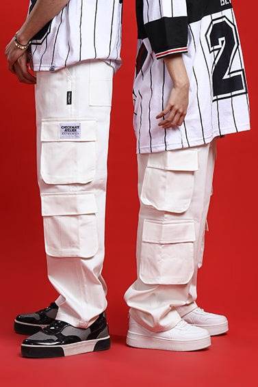 WHITE DOUBLE POCKET CARGO PANT - Dubai Offers Today