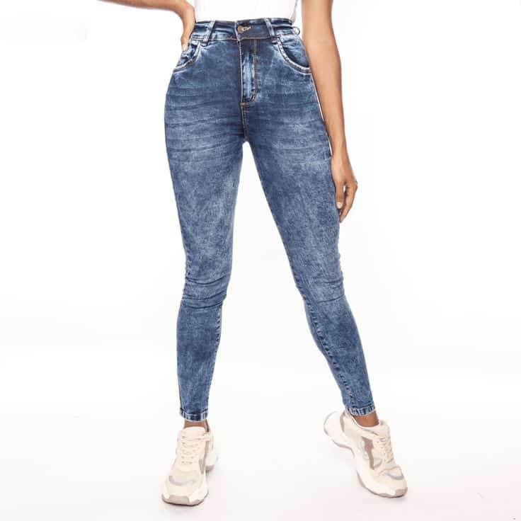 Womens Blue Denim Plain Stretchable Jeans - 5209 - Dubai Offers Today