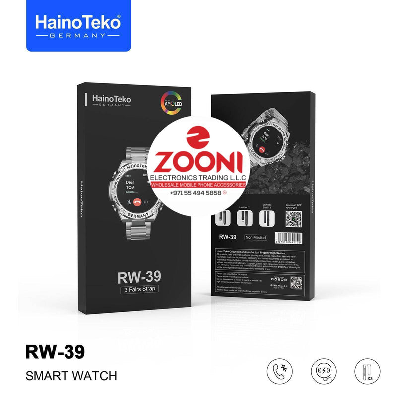 Haino Teko Germany RW39 Round Shape Large Screen AMOLED Display Smart Watch - Dubai Offers Today