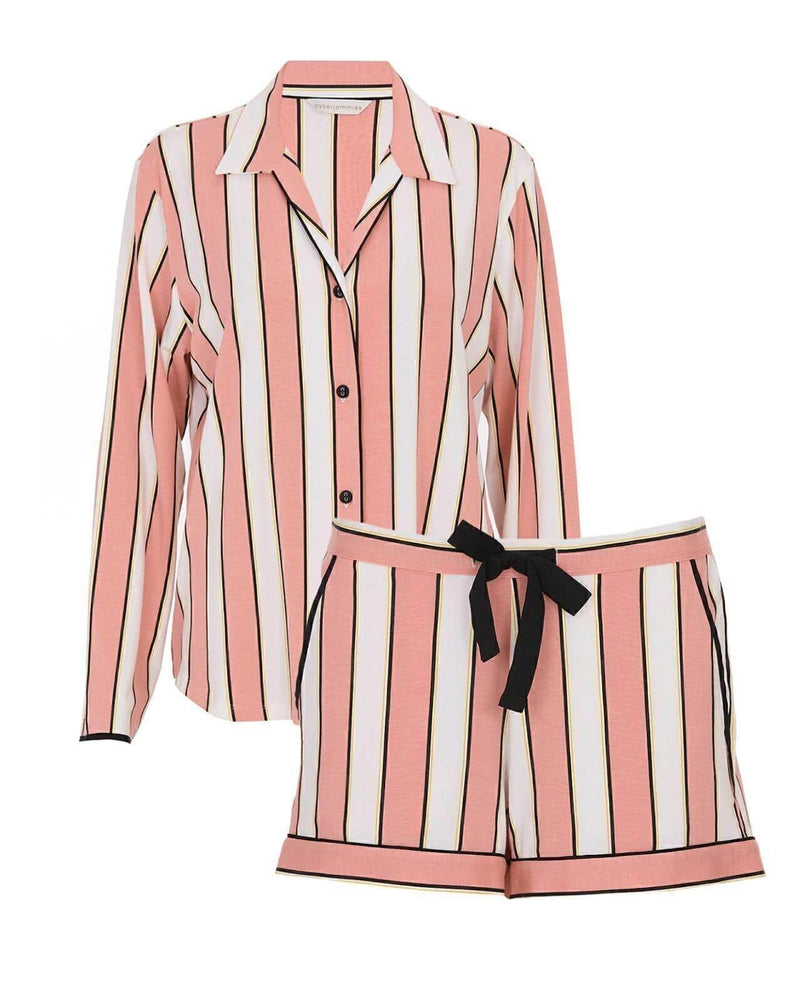 Bonnie Stripe Printed Jersey Shorty Set pink - Dubai Offers Today