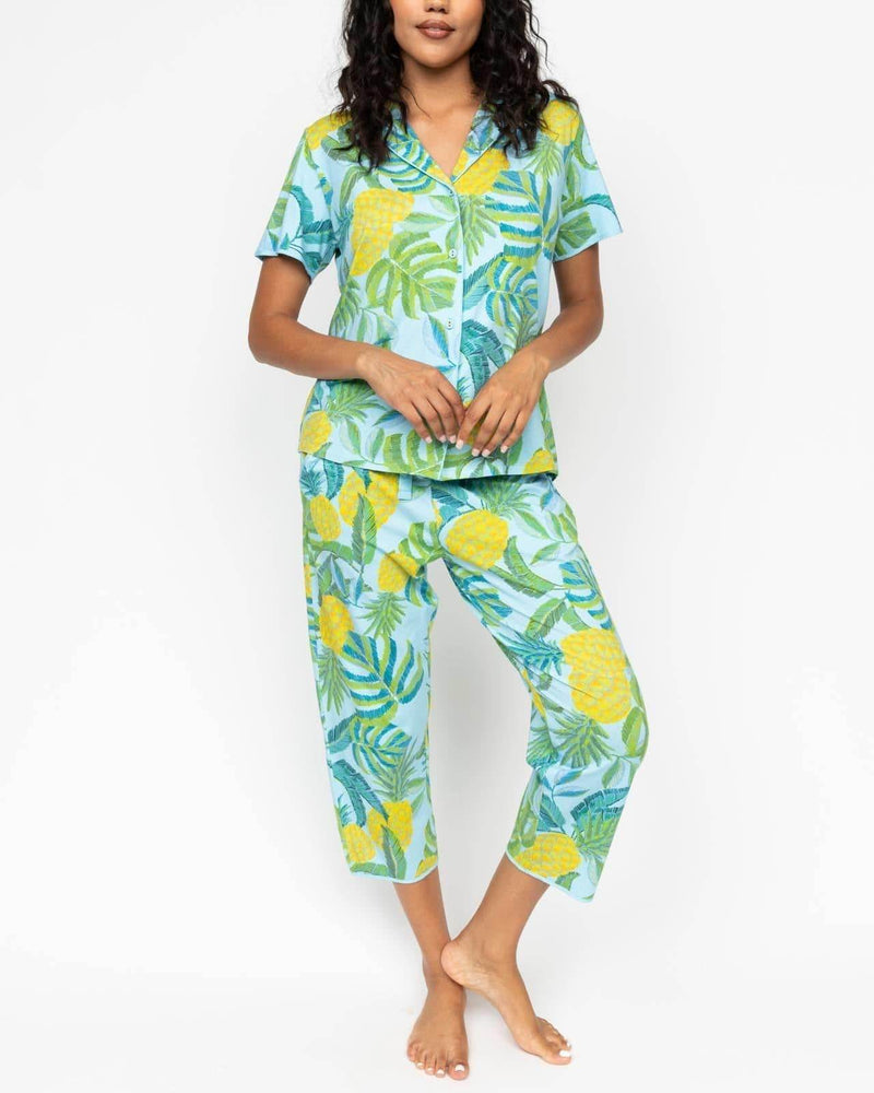 Paige Pineapple Print Jersey Pyjama Set - Dubai Offers Today