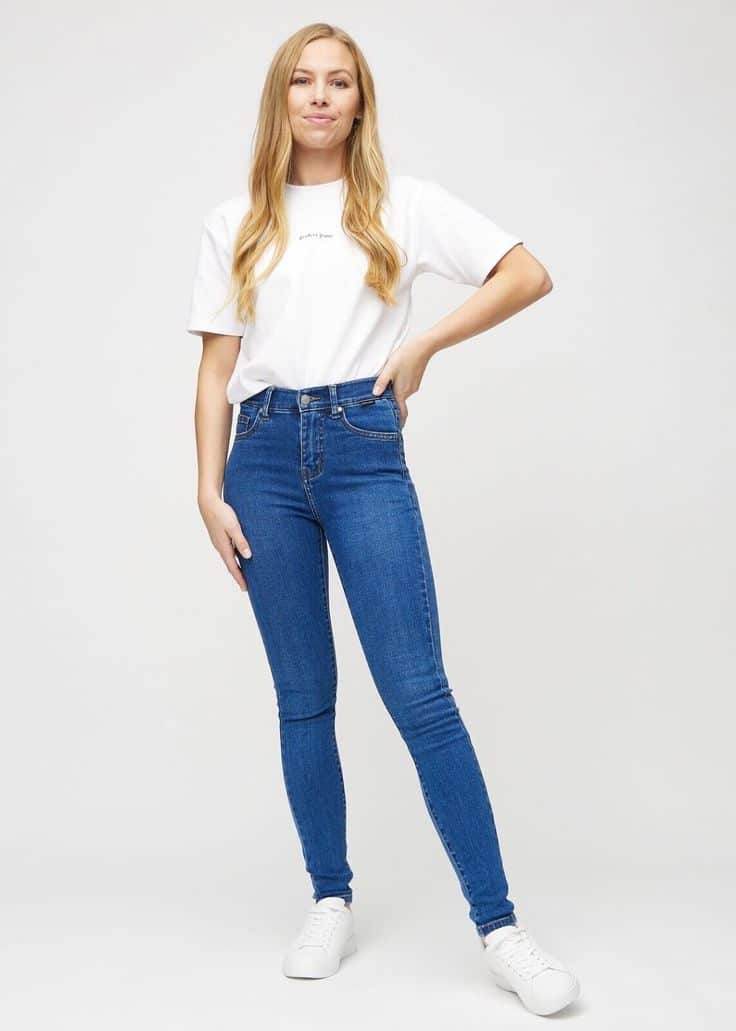 Womens Blue Denim Plain Stretchable jeans - 5224 - Dubai Offers Today