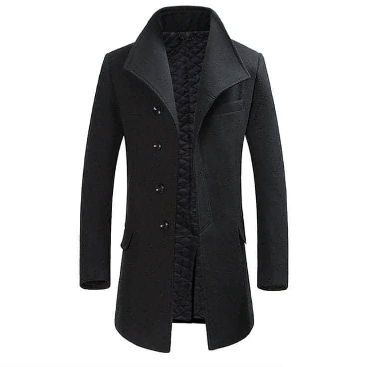 Mens Long Coat - Charcoal - Dubai Offers Today