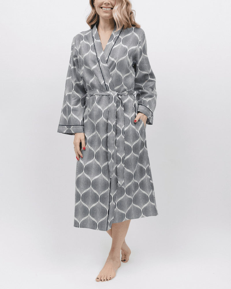 Nicole Geo Print Long Dressing Gown