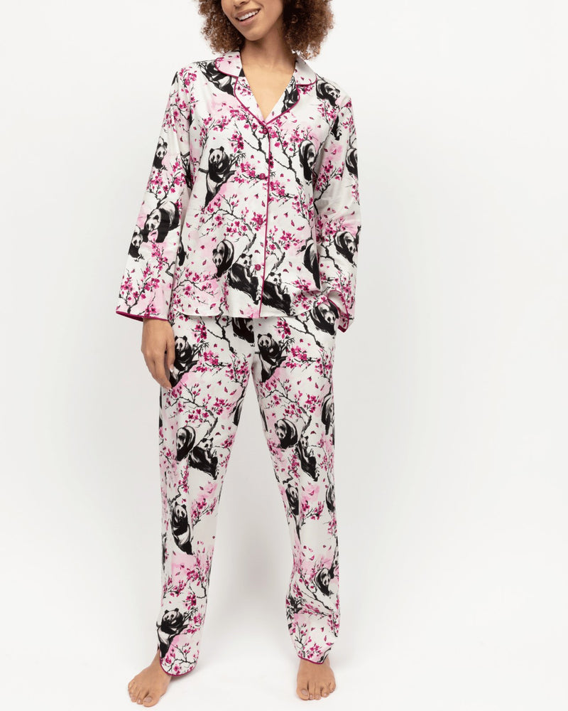 Penelope Panda Print Pyjama Set White