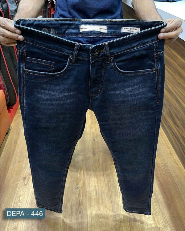 Dark Blue Plain Jeans - 3428