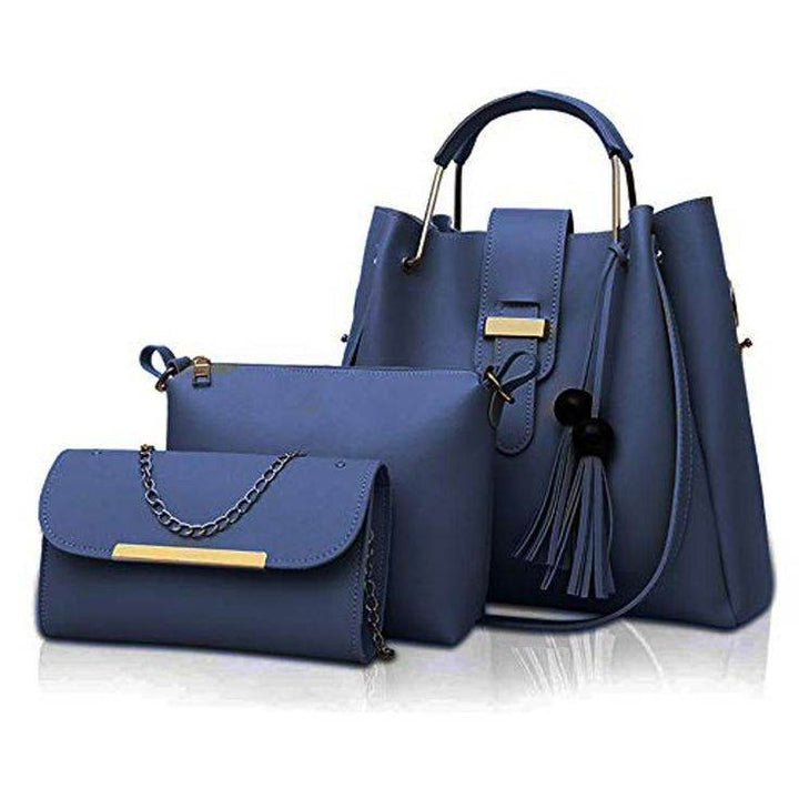 Women's 3 Pcs Blue Handbag - Dubai Offers Today