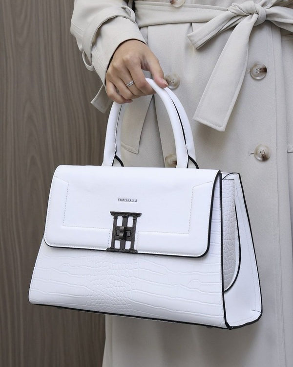 Off-White Vegan Leather Handbag for Women