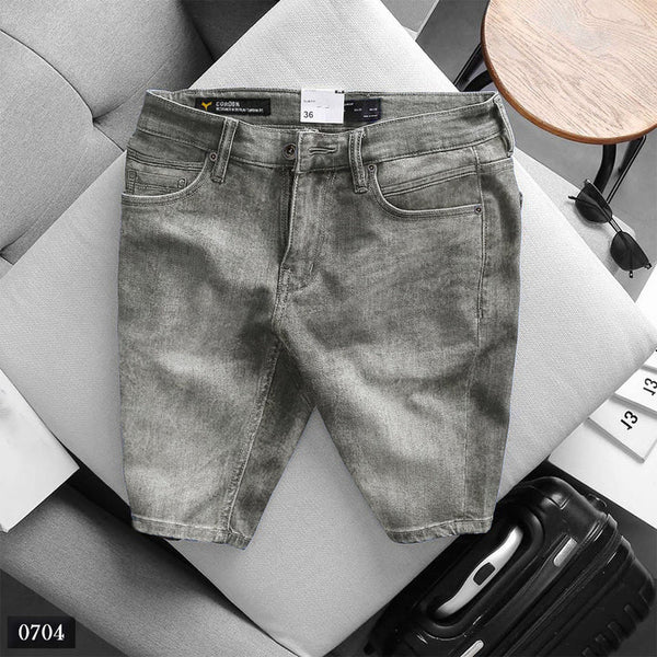 Greyish Black - Slim Fit Denim Shorts 0703