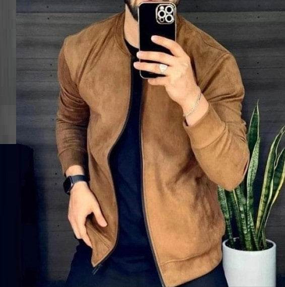 Men's Brown Suede Jacket - Dubai Offers Today