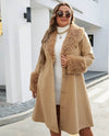 Womens Long Coat - Dark Beige