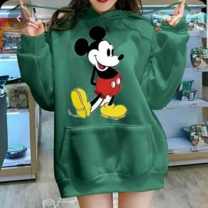 Mickey Hoodie Bottle Green - Dubai Offers Today