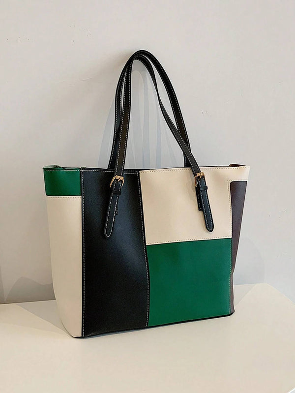 Colorblock Tote Bag