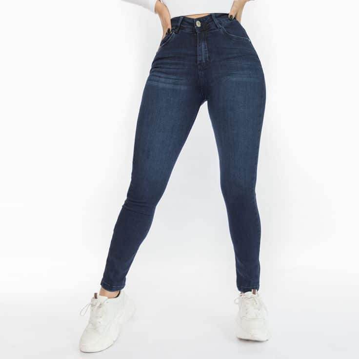 Womens Dark Blue Plain Stretchable Jeans - 5205 - Dubai Offers Today