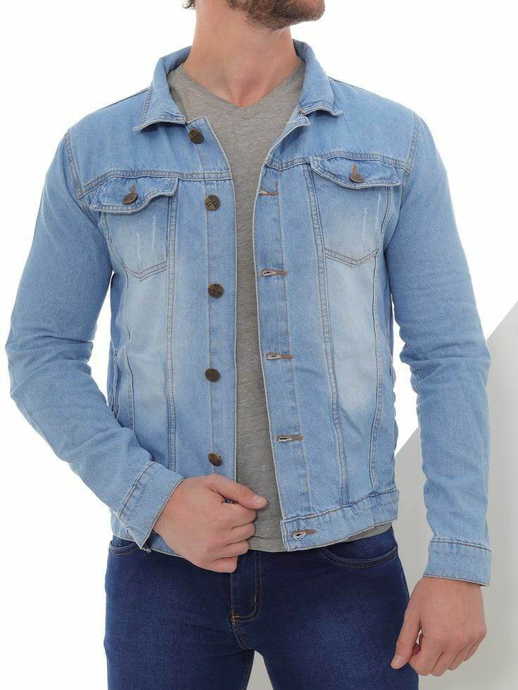 Mens Light Blue Denim Jacket - Dubai Offers Today