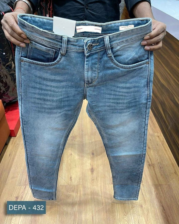 Light Blue Plain Jeans - 3400