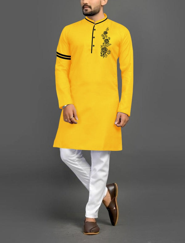 Men's Yellow Stylish Kurta 3068