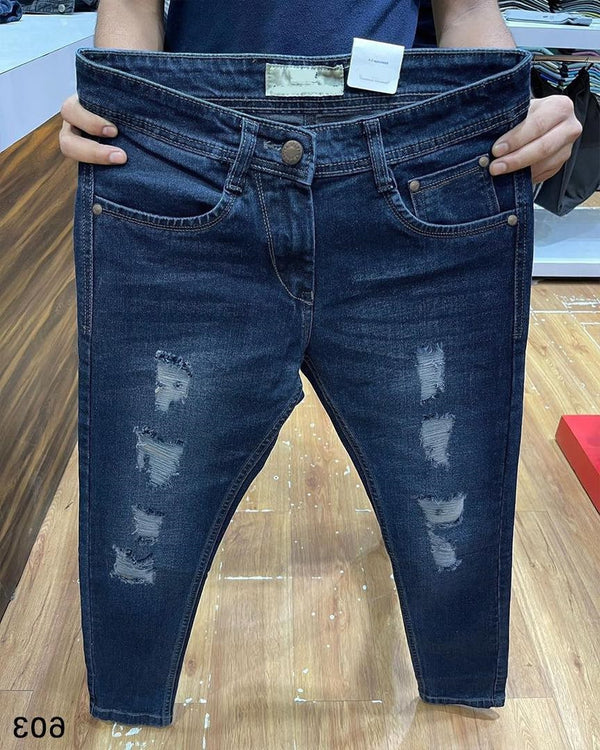 Dark Blue Distressed Jeans - 3459