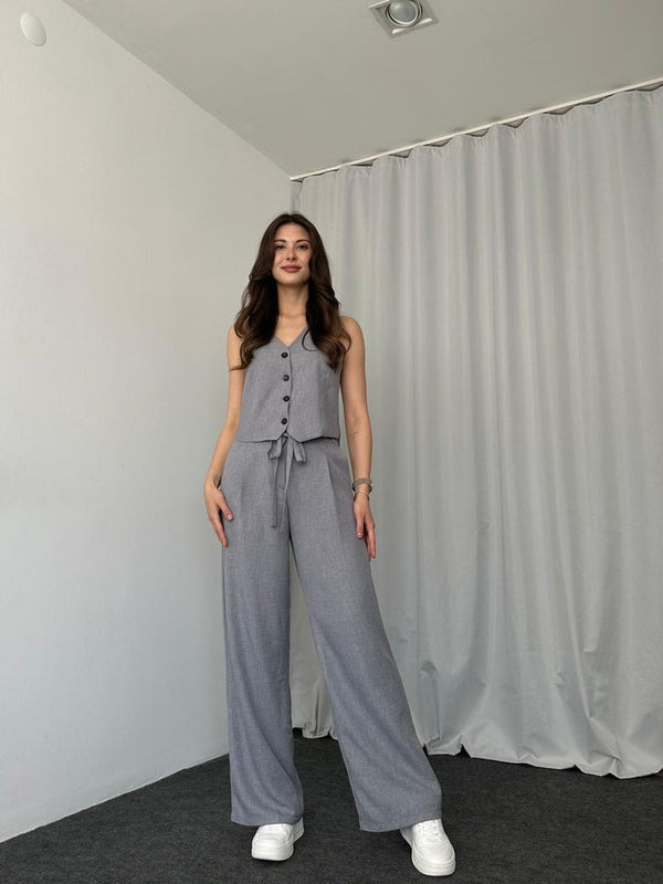 Olivia Vest & Pant Sets - Organic Linen