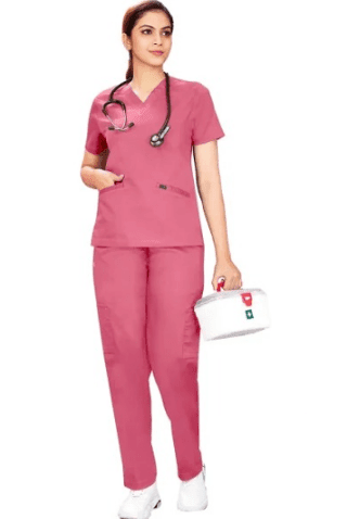 Women Scrub Suit Dark Pink - Dubai Offers Today