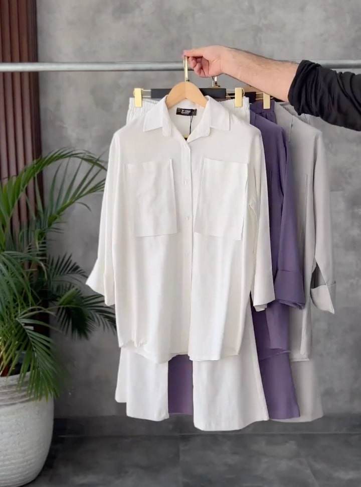 Front Pock Long Shirt & Trouser - Premium Viscose - Dubai Offers Today