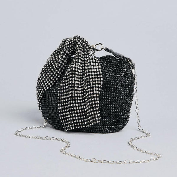 BLACK EMBELLISHED POTLI BAG FOR WOMENS
