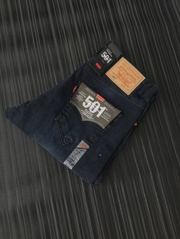 Black Plain Stretchable Jeans - 3828