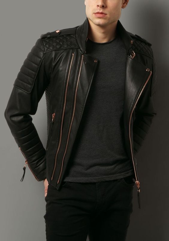 Men's Black Leather Jacket