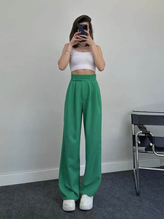 Velcro Closure Palazzo Trousers - Dubai Offers Today