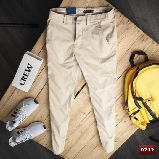 Beige Color Plain Stretchable Jeans - 3855