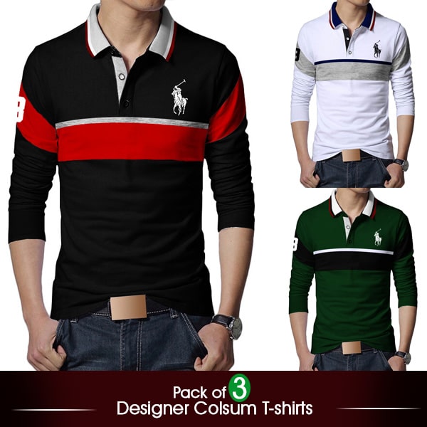 PACK OF 3 DESIGNER COLSUM T-SHIRTS