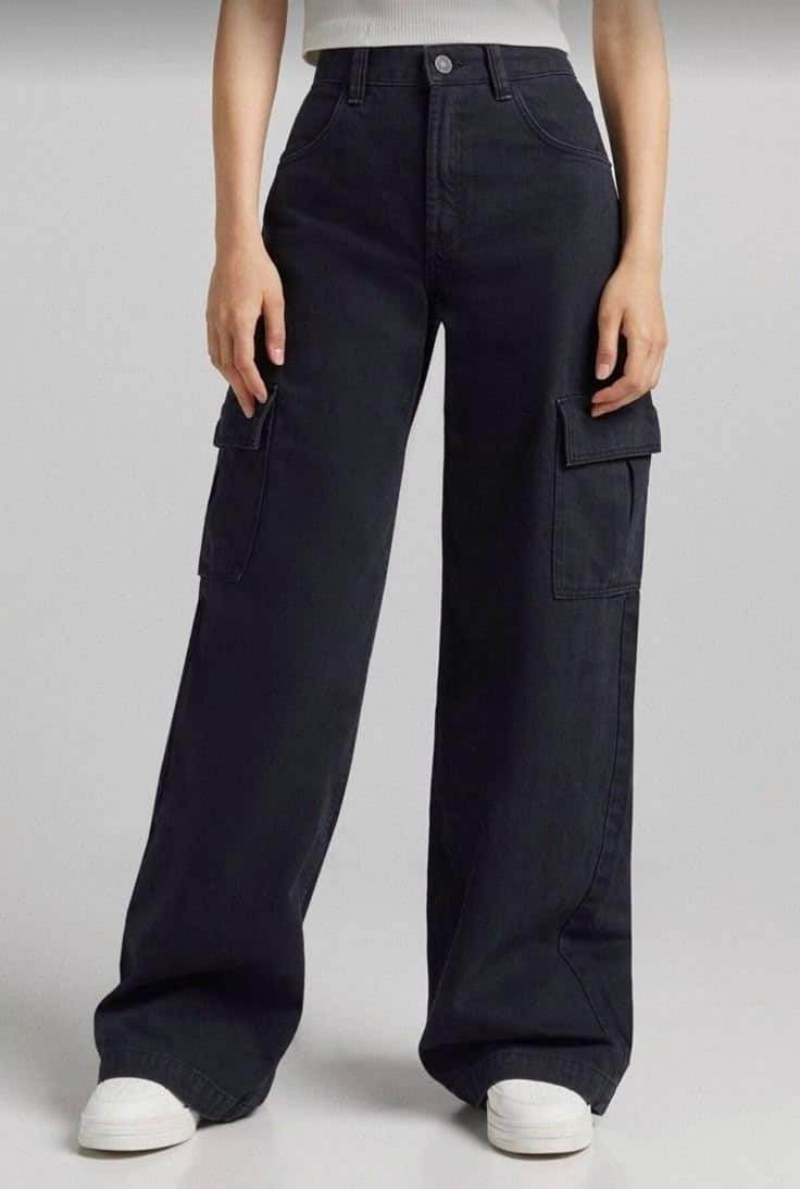 Womens Cargo Pant - Jet Black - Dubai Offers Today
