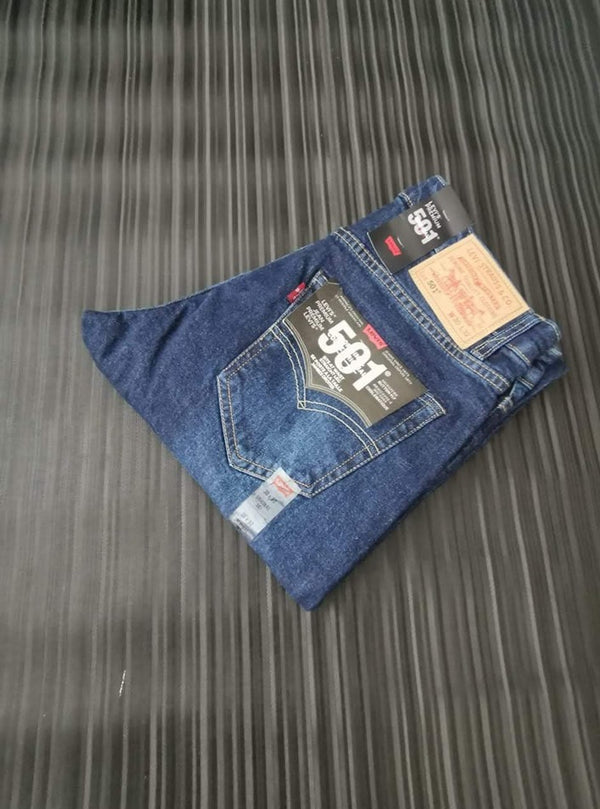 Blue Plain Stretchable Jeans - 3829