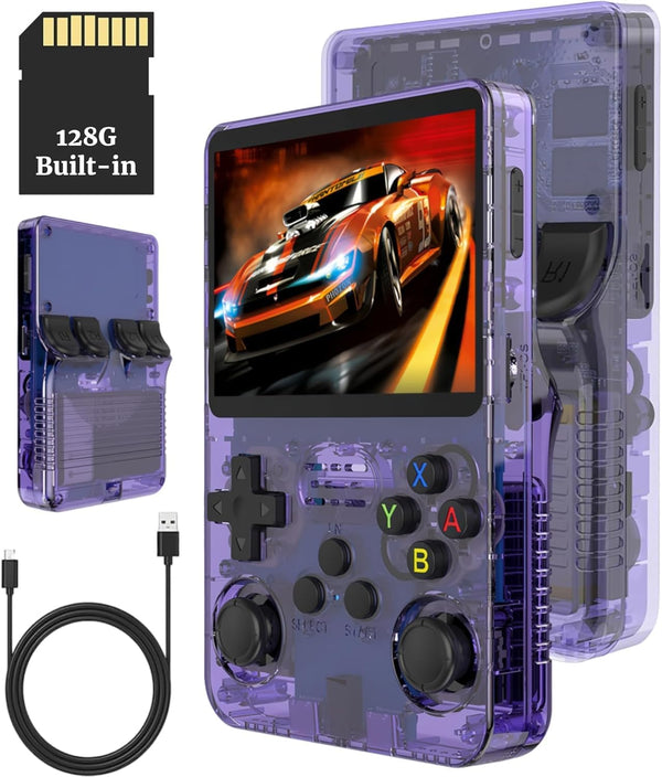 NAUXIU R36S Retro Portable Game Console with 128GB Built-in 20,000 Classic Games, 3.5 Inch