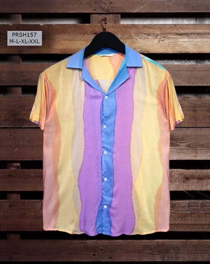 Printed Shirt - PRSH157 (Multi Stripe) - Dubai Offers Today