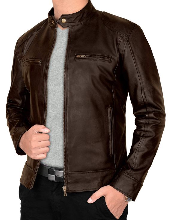 Mens Vintage Style Leather Jacket