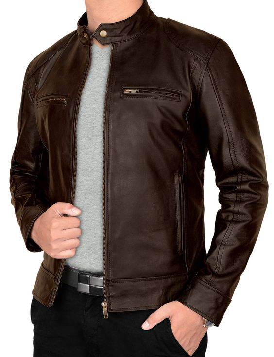 Mens Vintage Style Leather Jacket - Dubai Offers Today