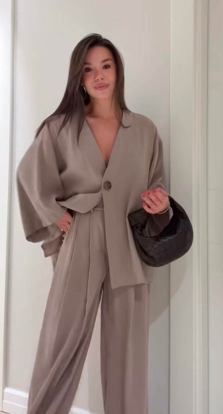 Clara Anti-Fit Tunic Top & Wide Leg Trouser - Dubai Offers Today