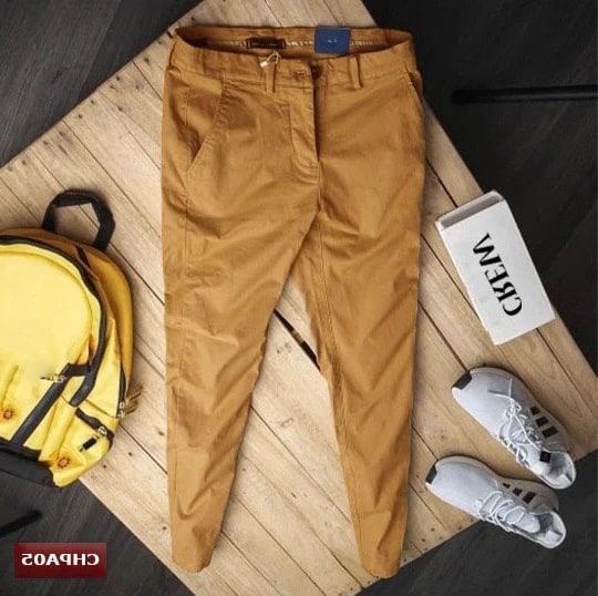 Light Brown Plain Stretchable Jeans - 3856