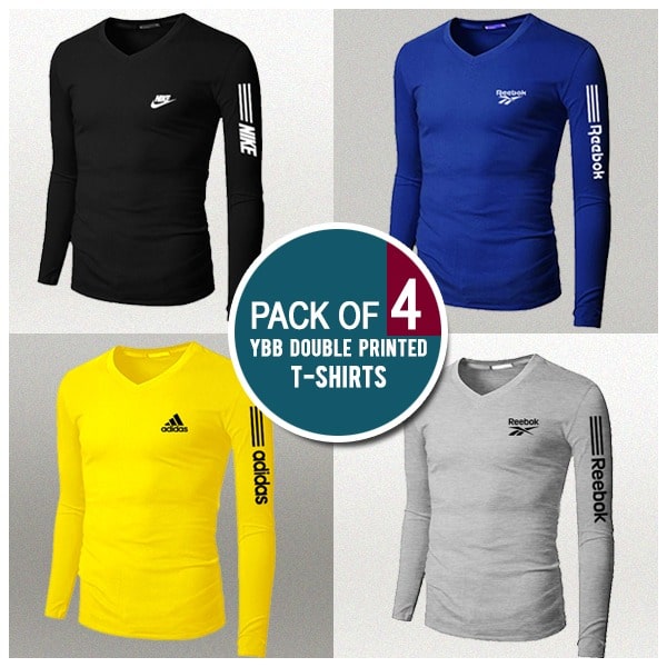 PACK OF 4 YBB DOUBLE PRINTED T-SHIRTS