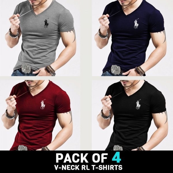 PACK OF 4 V-NECK RL T-SHIRTS