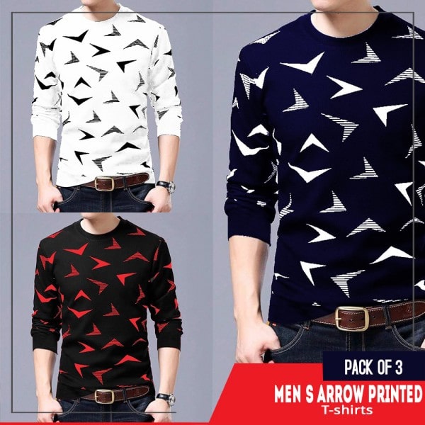 PACK OF 3 MENS ARROW PRINTED T-SHIRTS